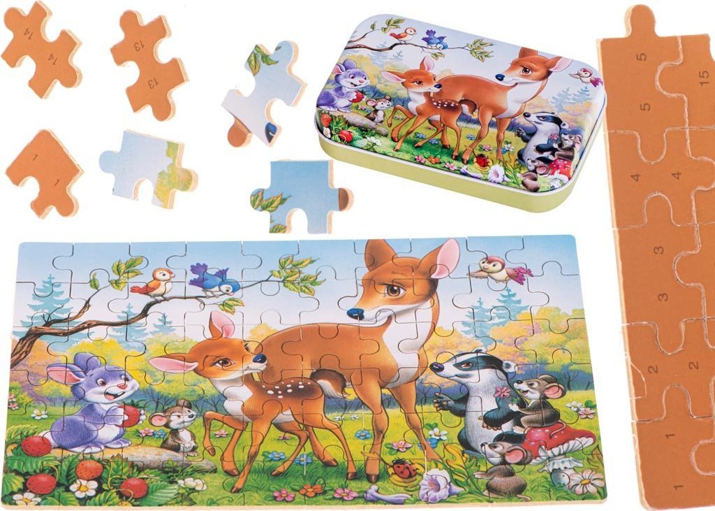 Puzzle bajkowe w puszce sarenki 60el