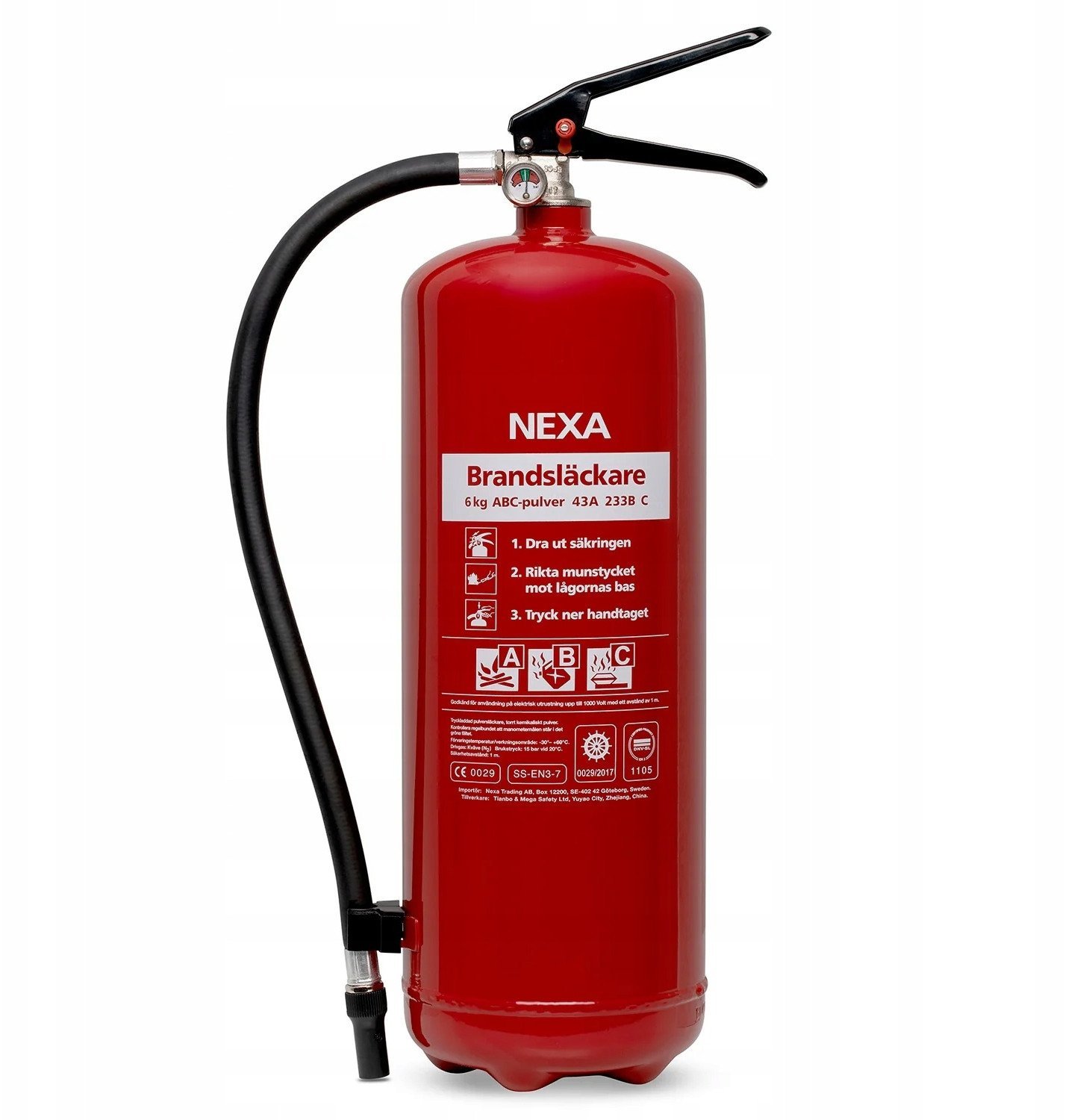 Brandsläckare Röd 6kg 43A