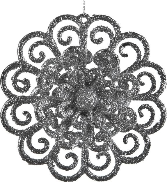 Witek Home 3x Ozdoba świąteczna kwiat srebrna