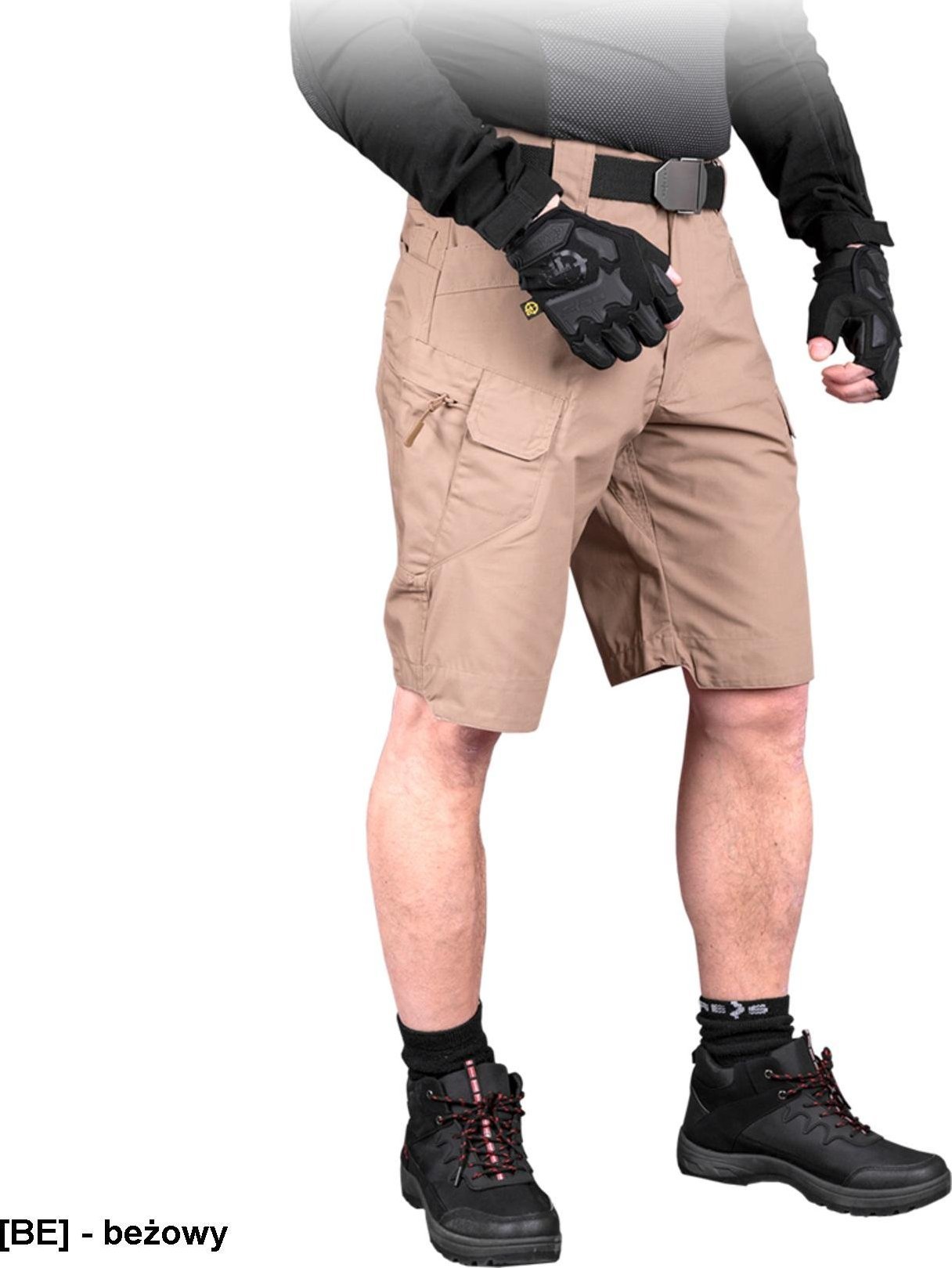 R.E.I.S. TG-MAGGOT - krótkie spodnie ochronne typu Tactical Guard, 6 kieszeni, 65% poliester, 35% bawełna, 210-220 g/m, - beżowy L