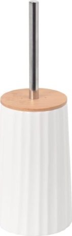 Bisk Szczotka do WC biała wolnostojąca z pojemnikiem