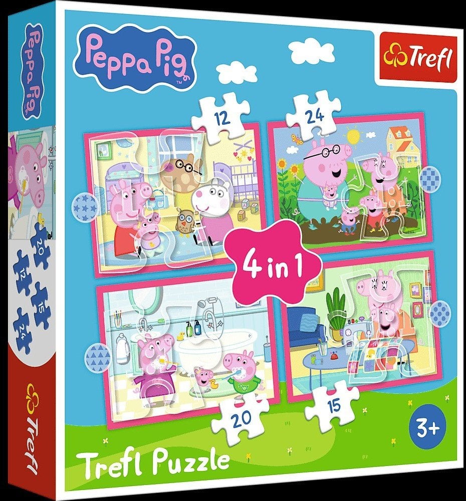 PUZZLE 4W1 TREFL PEPPA UWIELBIA PRZYGODY PUD8