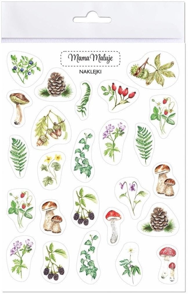 Mama Maluje Naklejki Leśne botaniczne