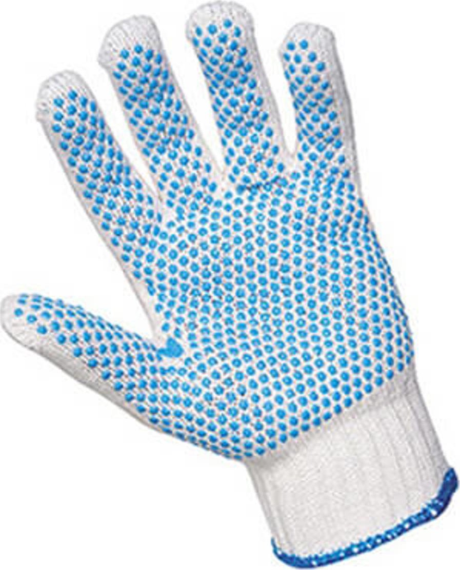 Handske str M med Dotter Strik Bomuld/Polyester,12 par/pk