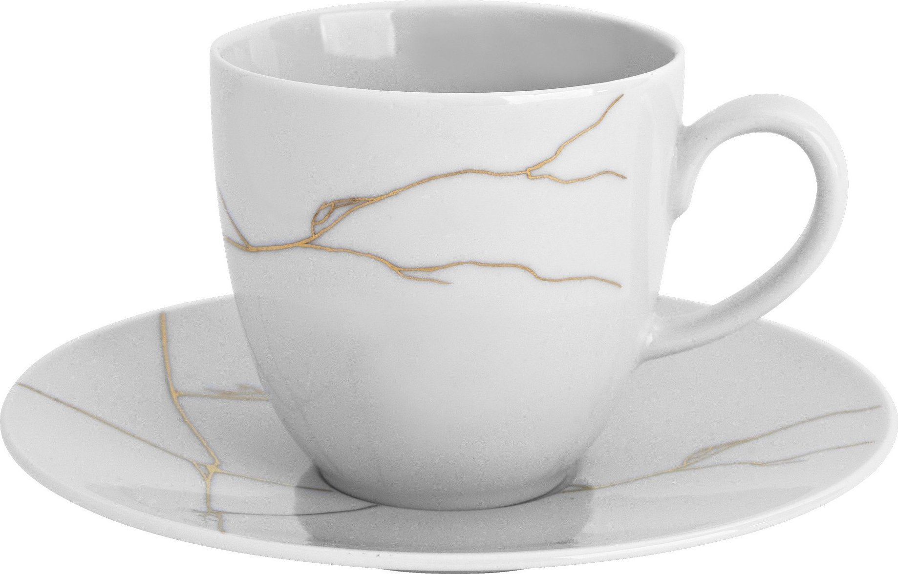 Karolina Filiżanka ze spodkiem 250ml Tektonika biała