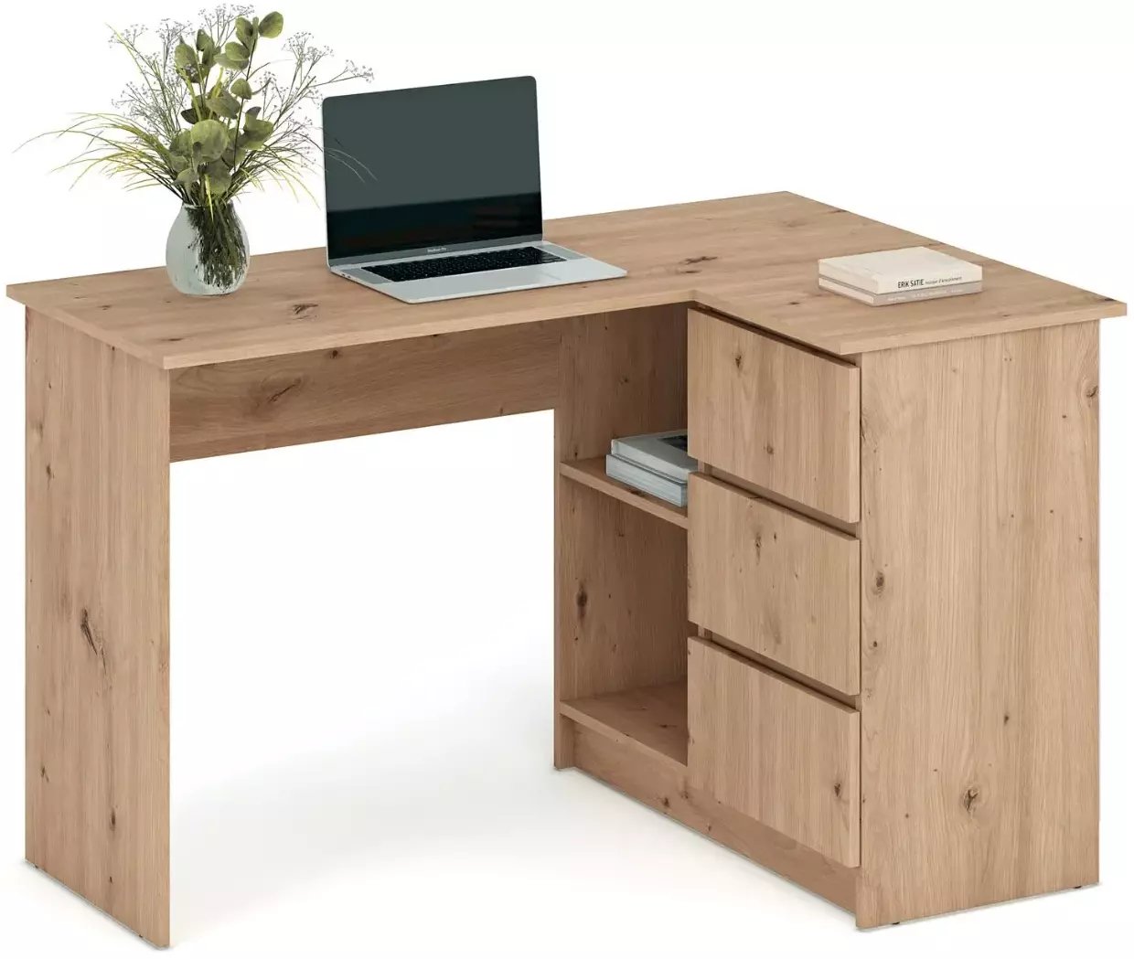 Biurko narożne BEGA dąb artisan HALMAR