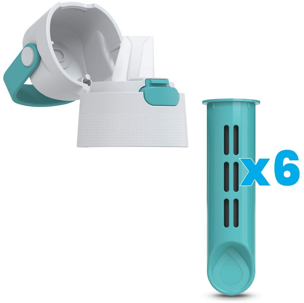 Zakrętka i 6 Wkładów do Butelki Filtrującej Dafi SOFT i SOLID Turkusowy
