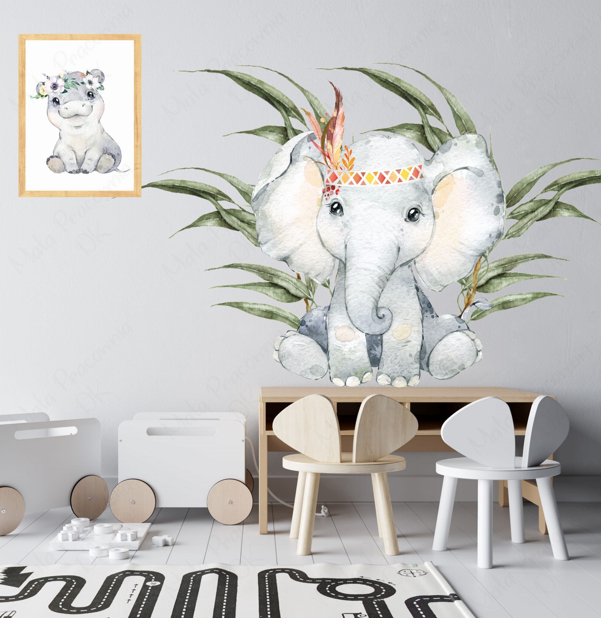 Mała Pracownia DK Słoń, słonik ,zwierzęta Sawanna - Naklejka na ścianę