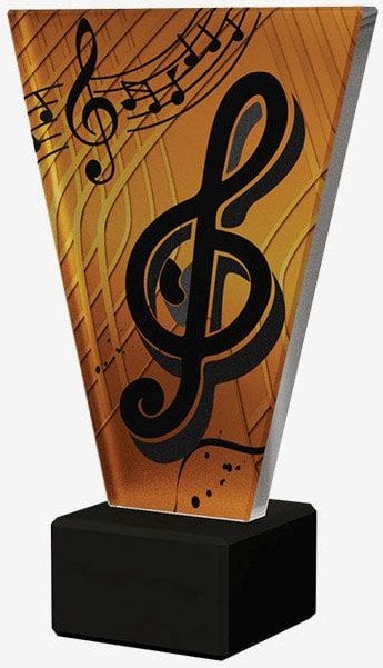 Victoria Sport Monochromatyczne trofeum szklane na podstawie marmurowej - MUZYKA