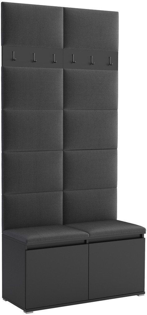 Tapicerowana garderoba Noris I - kolor czarny + tkanina Trinity 15