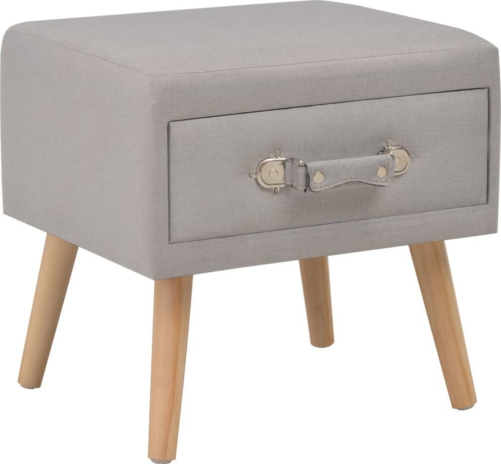 vidaXL Szafka nocna, szara, 40x35x40 cm, tkanina