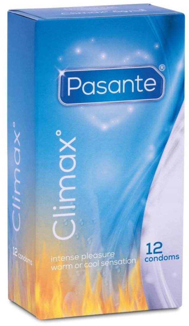 Pasante Climax prążkowane prezerwatywy z efektem rozgrzewającym i z efektem chłodzącym 12szt