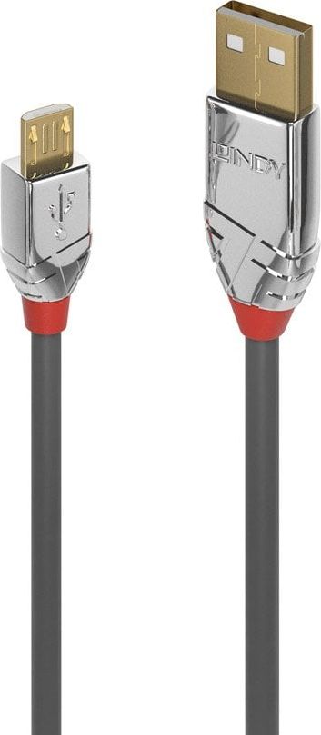 Kabel USB Lindy USB-A - microUSB 0.5 m Szary (36650)