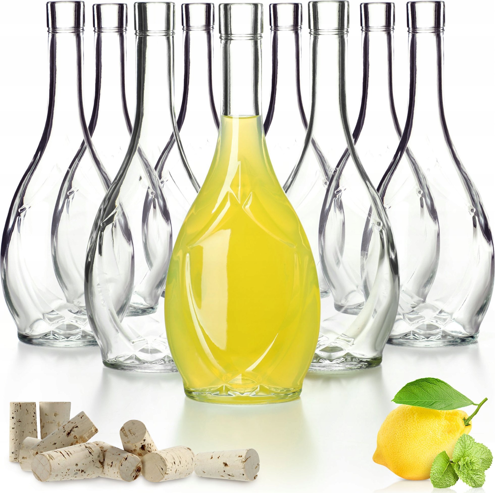 KADAX Butelka Szklana Na Wino 500ml Z Korkiem Oliwa Likier Bimber Alkohol 9szt