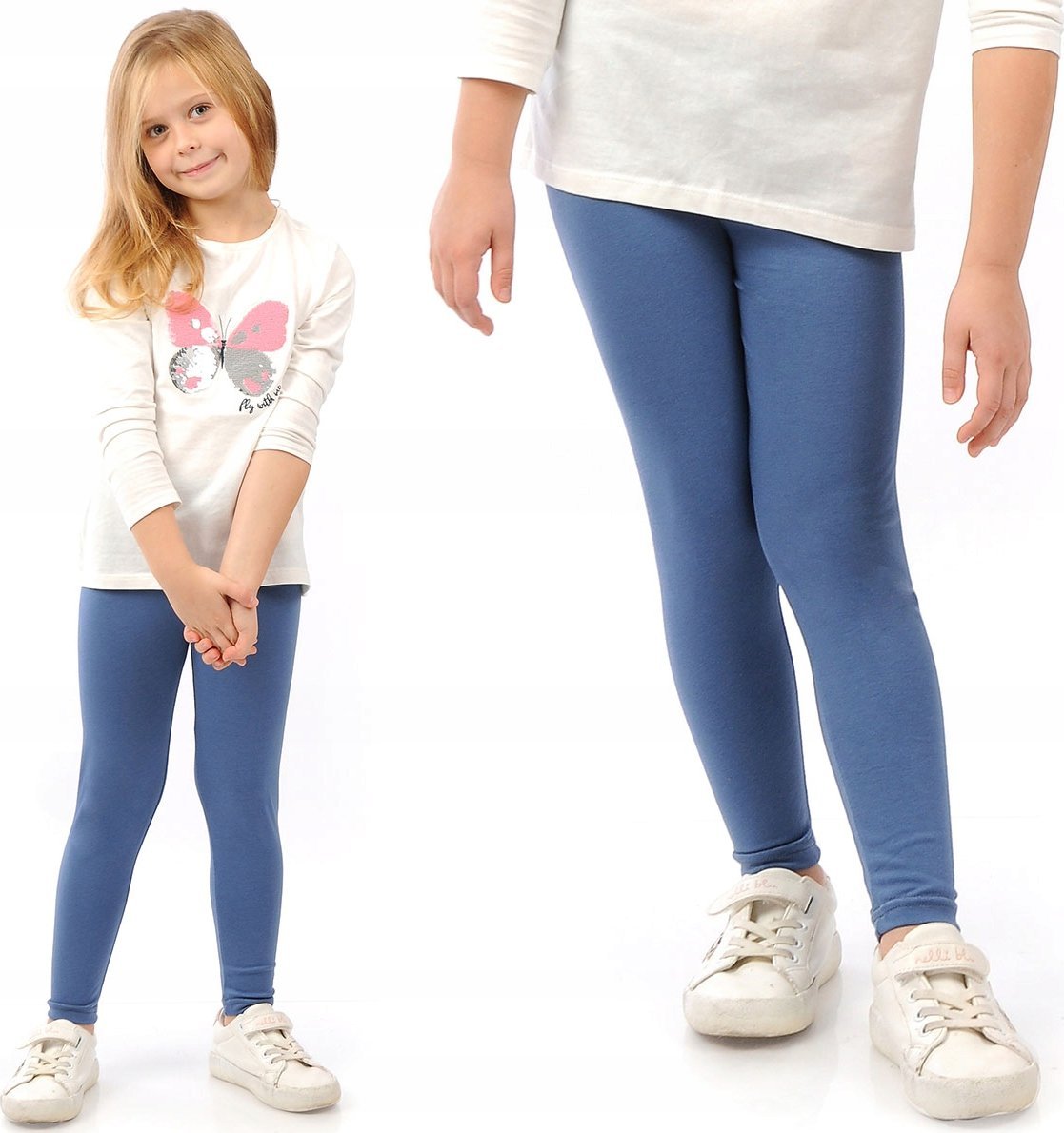 Elastyczne Legginsy Bawełniane Klasyczne Getry Polskie Jeans 110