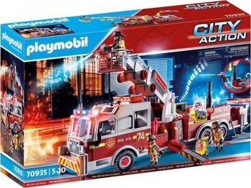 Playmobil Zestaw Samochodów Playmobil US Tower Ladder City Action 70935 Wóz Strażacki (113 pcs)