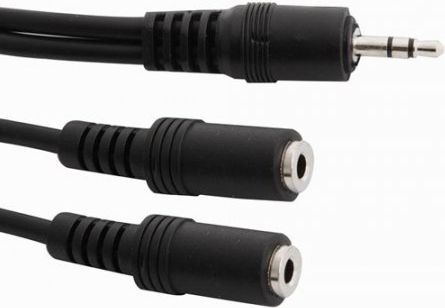 Kabel Arkas Jack 3.5mm - Jack 3.5mm x2 0.2m czarny