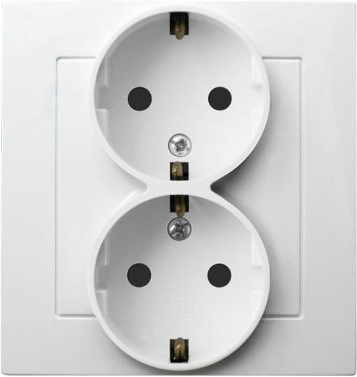 Ospel Gniazdo AS podwójne schuko białe (GP-2GS/00)