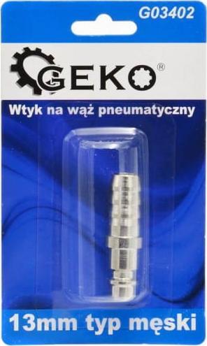 Geko WTYK NA WĄŻ PNEUMATYCZNY 13MM TYP MĘSKI (BLISTER) (10/100) G03402 GEKO