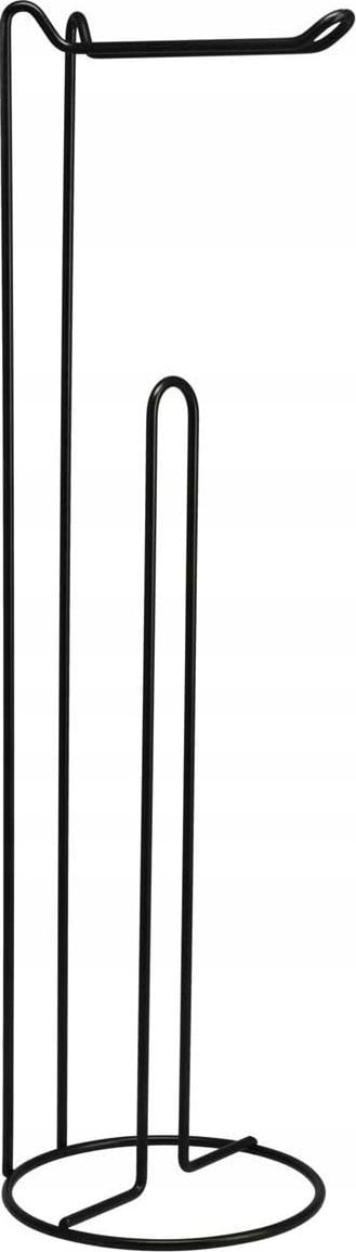 Bathroom Solutions Stojak na papier toaletowy, metalowy, czarny, 54 cm