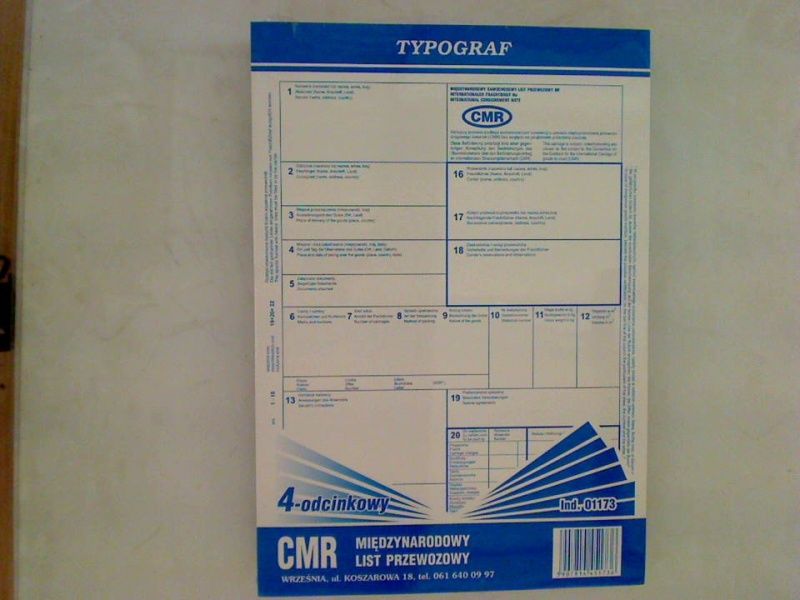 Typograf Druk cmr 4 odcinkowy A4 80 samokopiujący (01173)