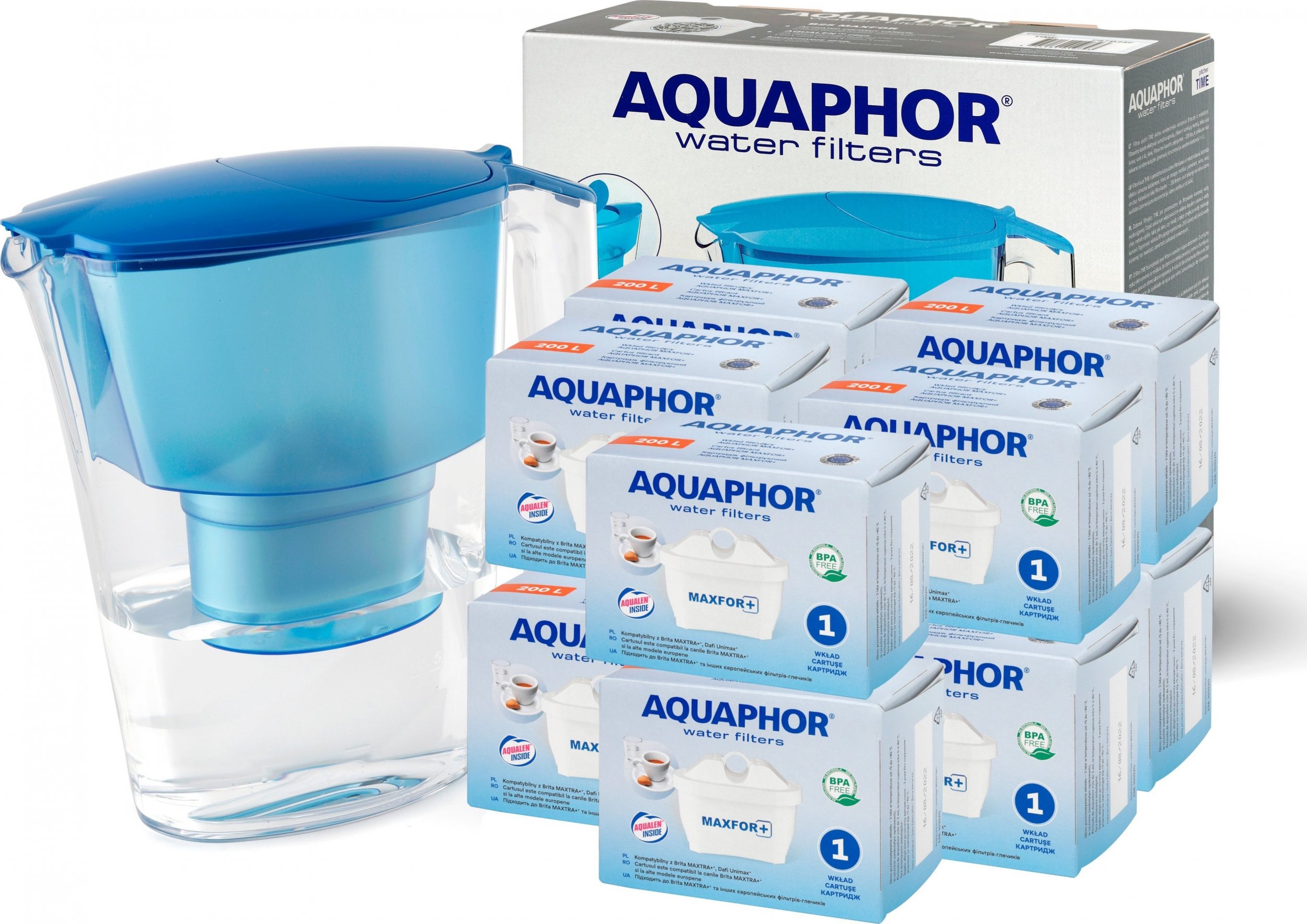 Dzbanek filtrujący Aquaphor 10x FILTR AQUAPHOR MAXFOR+ B25/B100-25 DZBANEK AQUAPHOR TIME GRATIS