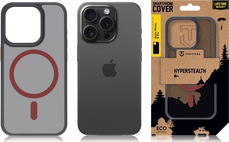 Tactical MagForce Hyperstealth 2.0 Cover for iPhone 15 Pro Black/Red standard