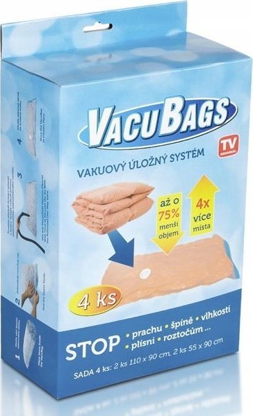 Home Life WORKI PRÓŻNIOWE DO UBRAŃ POŚCIELI 4 SZT 2 ROZMIARY