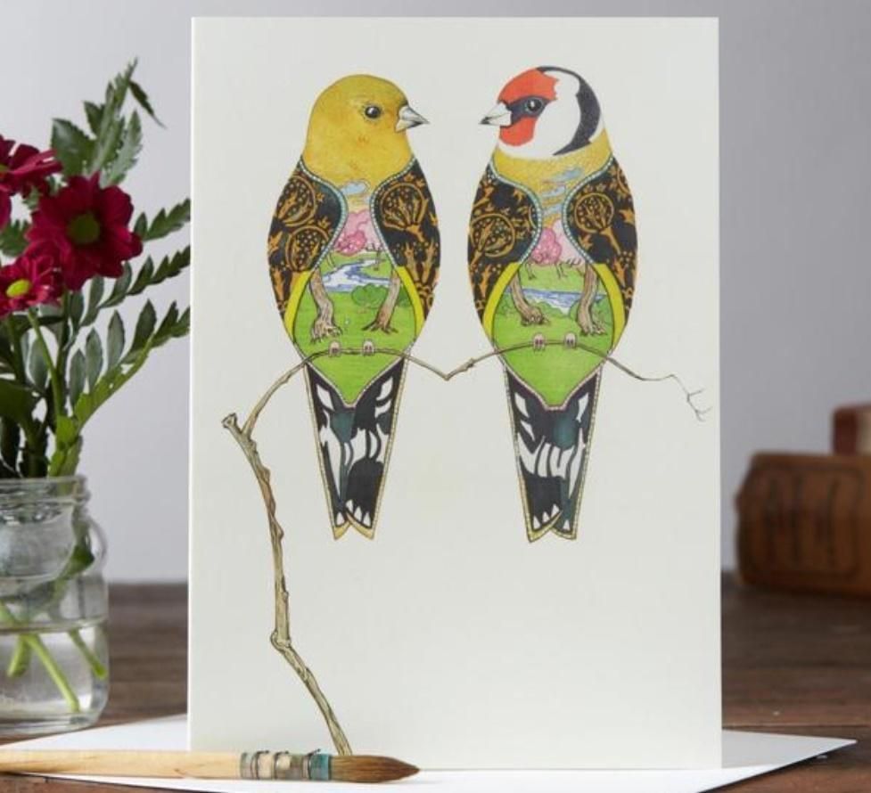 DM Collection Karnet A042 B6 + koperta Ptaki szczygły