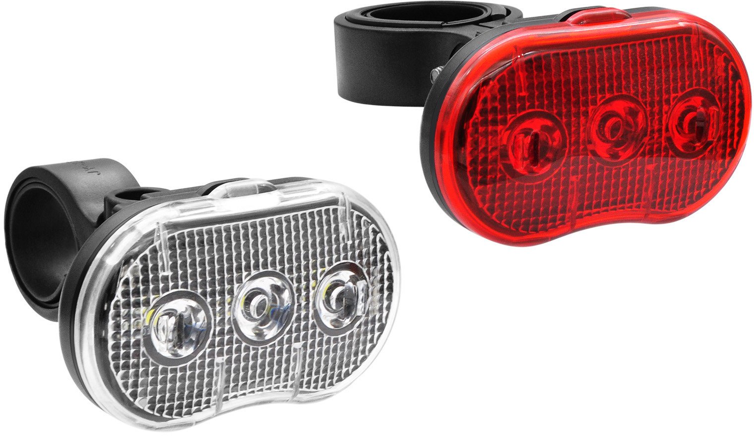 Zestaw lamp ostrzegawczych Verso przód+tył 3 LED baterie 2xAAA Uniwersalny