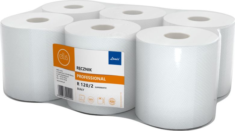 Ellis Professional Ręcznik papierowy w roli, 2-warstwowy Biały