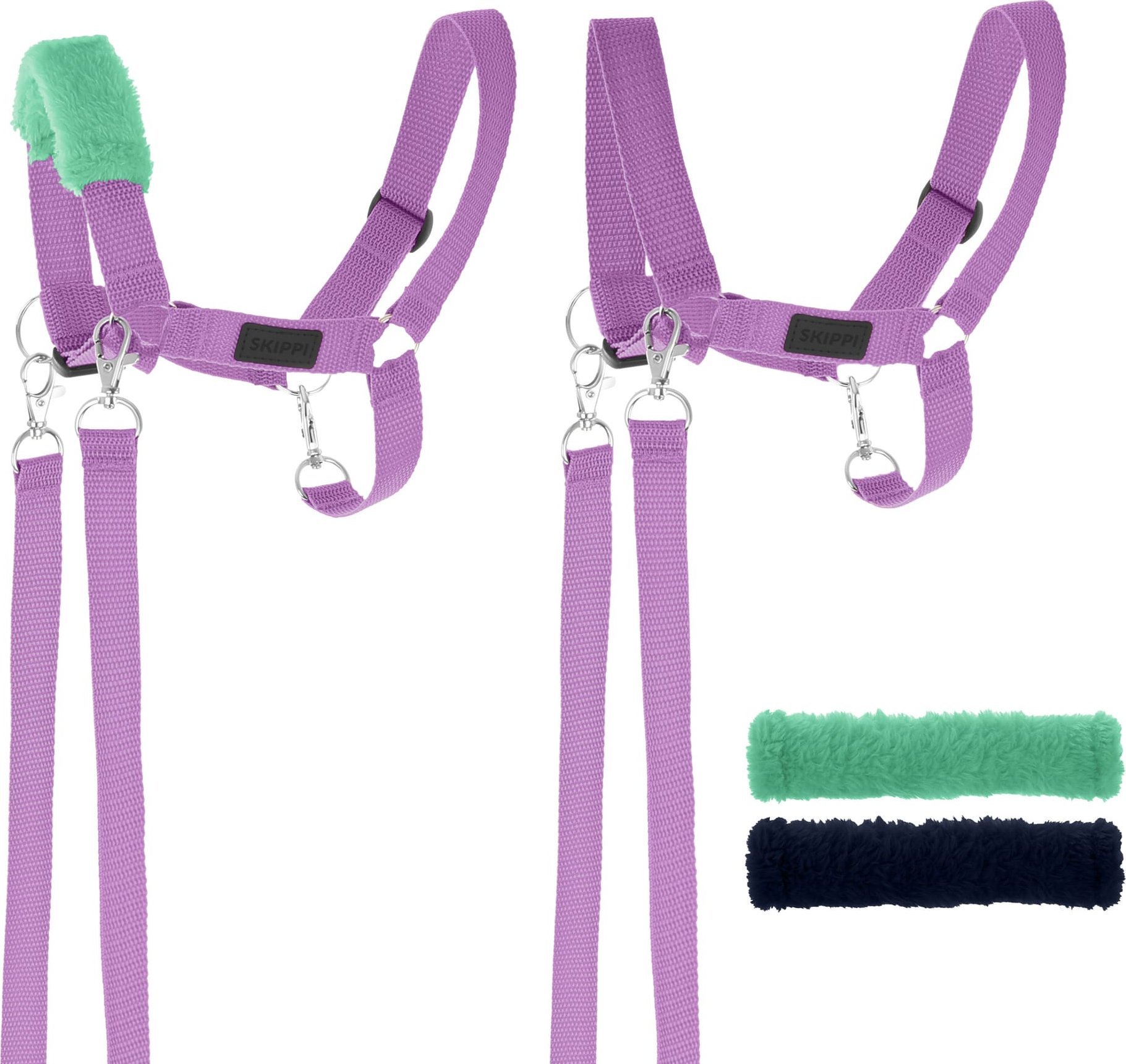 Skippi Kantar dla Hobby Horse - wodze, 2 wymienne futerka - lawendowy