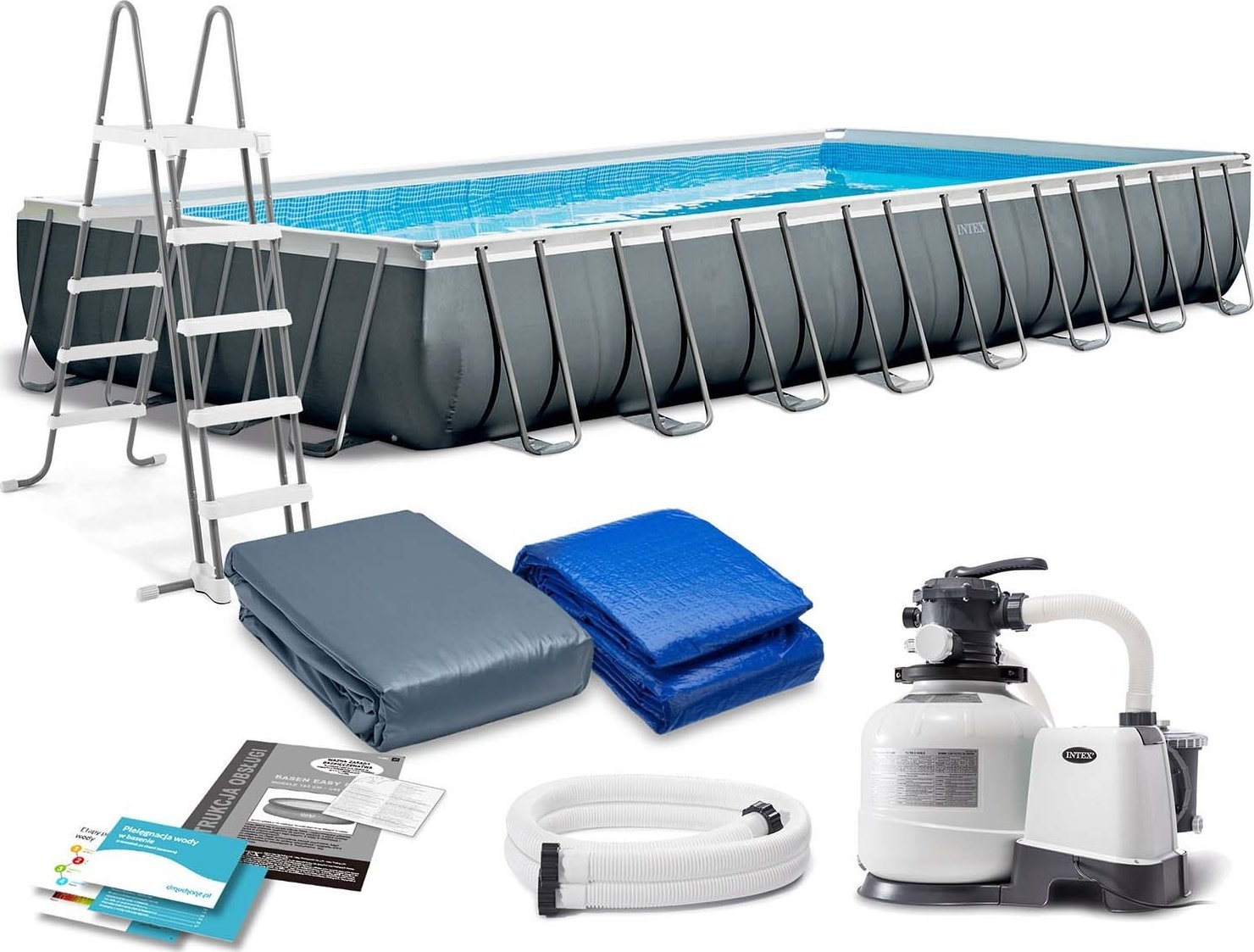 Basen ogrodowy stelażowy 975 x 488 x 132 cm 8w1 INTEX 26374