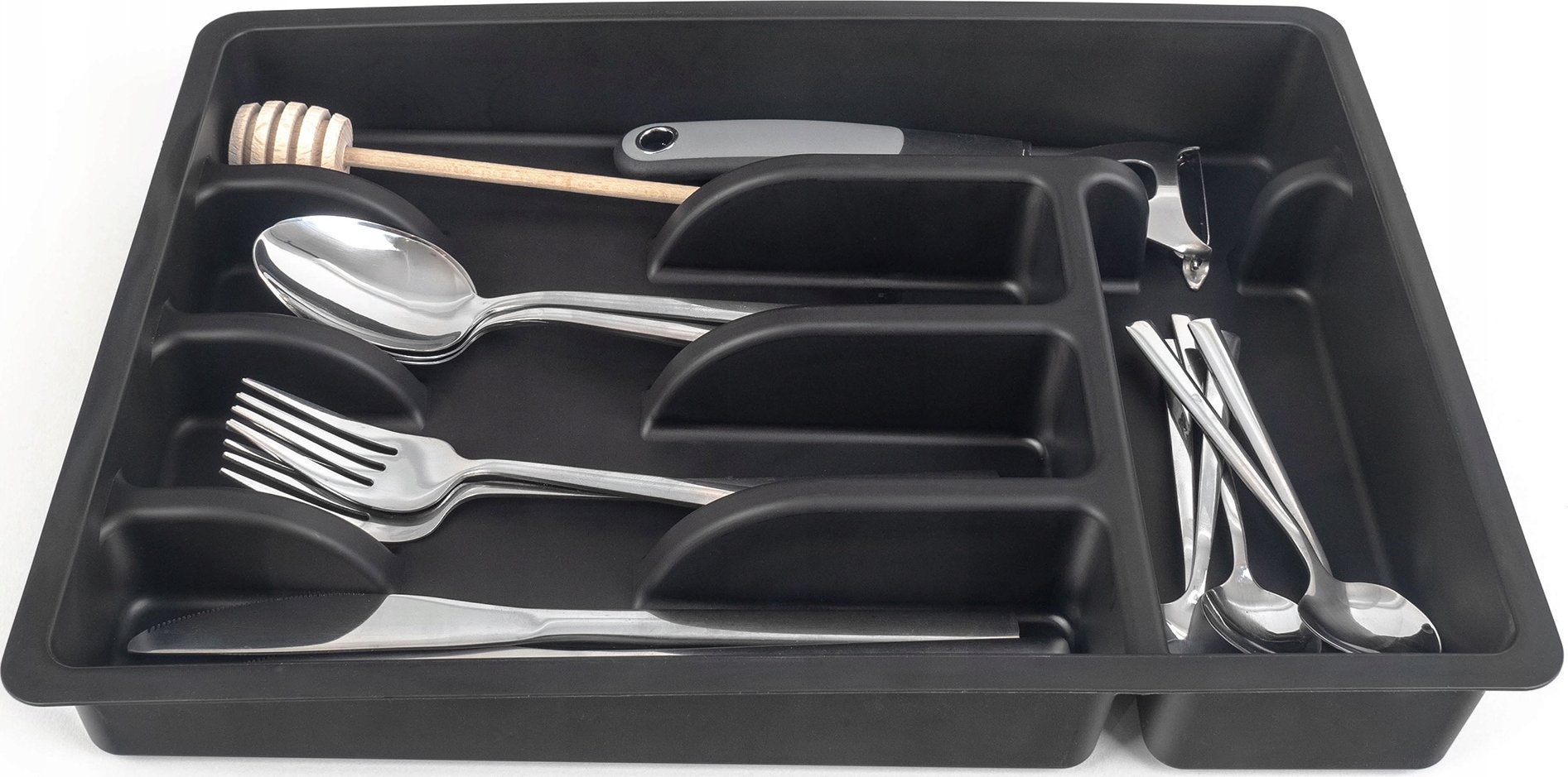 Kadax KADAX Wkład Do Szuflady Plastikowy Organizer Na sztućce Kuchenny Czarny