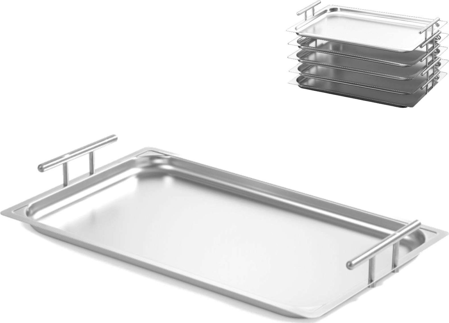 Hendi Taca do serwowania z uchwytami stalowa piętrowalna GN 1/1 Taca do serwowania z uchwytami stalowa piętrowalna GN 1/1