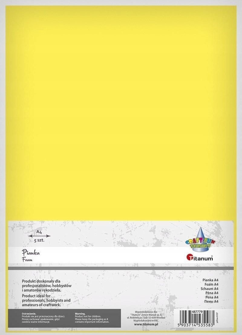 Titanum Pianka A4 5szt. żółta