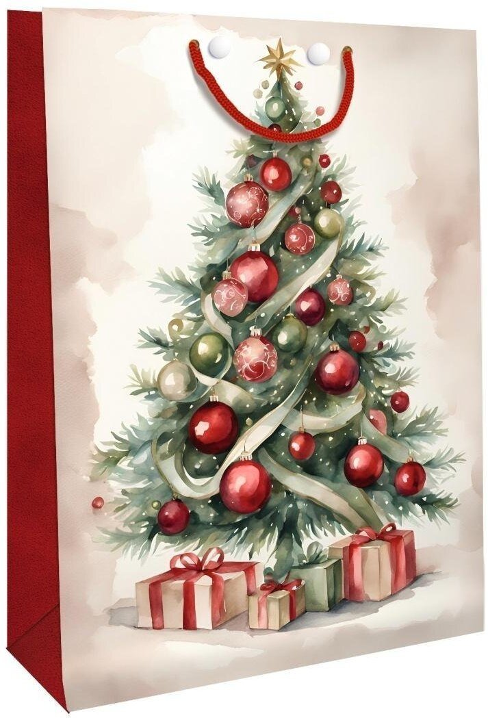 JU-PITER torebka ozdobna BN choinka czerwona duża