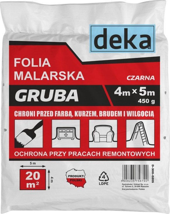 Folia malarska EPM Folia malarska gruba 4*5 m czarny
