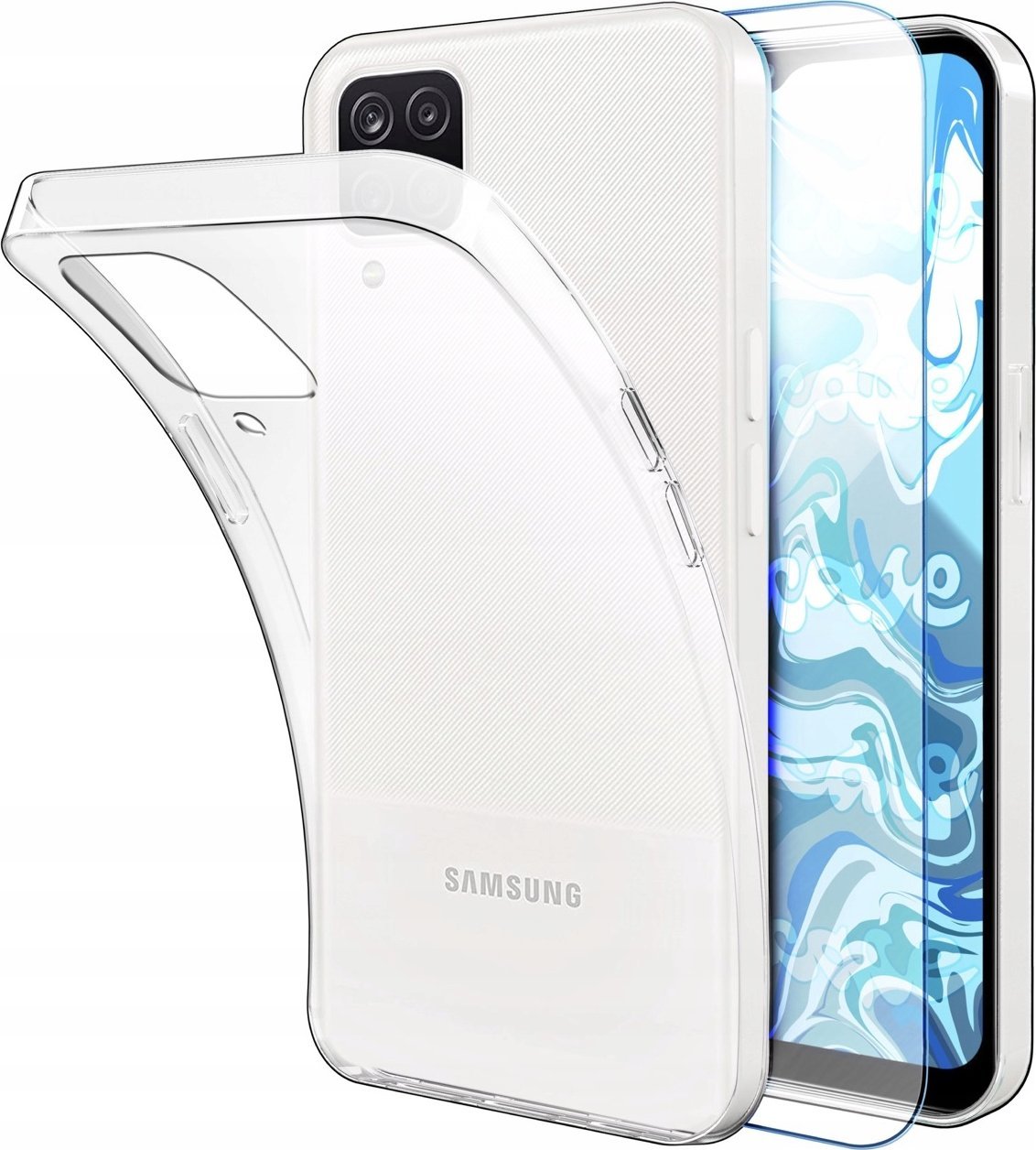 Hello Case Etui Do Samsung Galaxy A12 / M12 (Przezroczyste, Silikonowe, Guma) Szkło