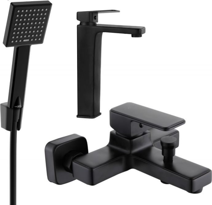 Mexen Mexen Cetus R45 zestaw wannowy, czarny - 744313R45-70