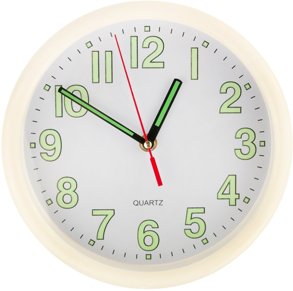 TG48015-1 ZEGAR FLUORESCENCYJNY ŚWIECĄCY W CIEMNOŚCI ŚCIENNY BIALY