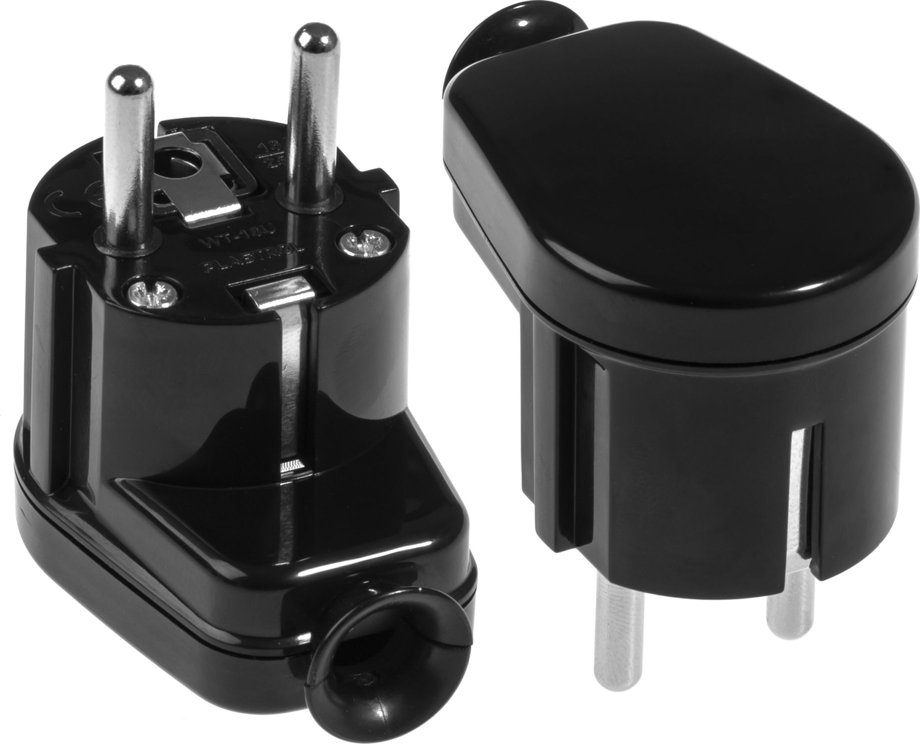 Opal Wtyczka kątowa rozbieralna 2P+Z czarna