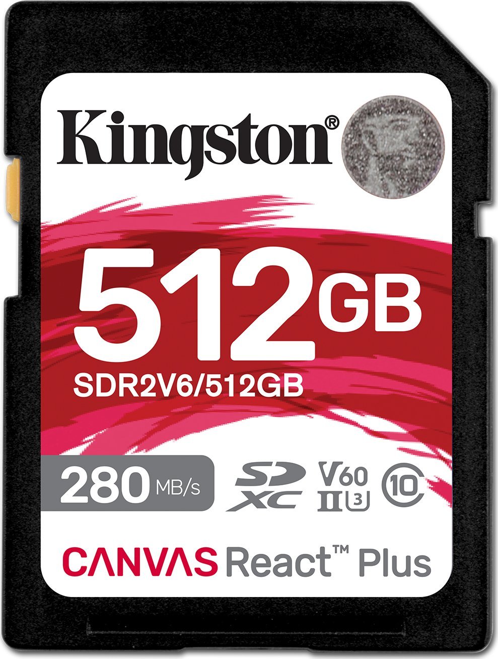Karta Kingston Canvas React Plus SDXC 512 GB Class 10 UHS-II/U3 V60 (SDR2V6/512GB)