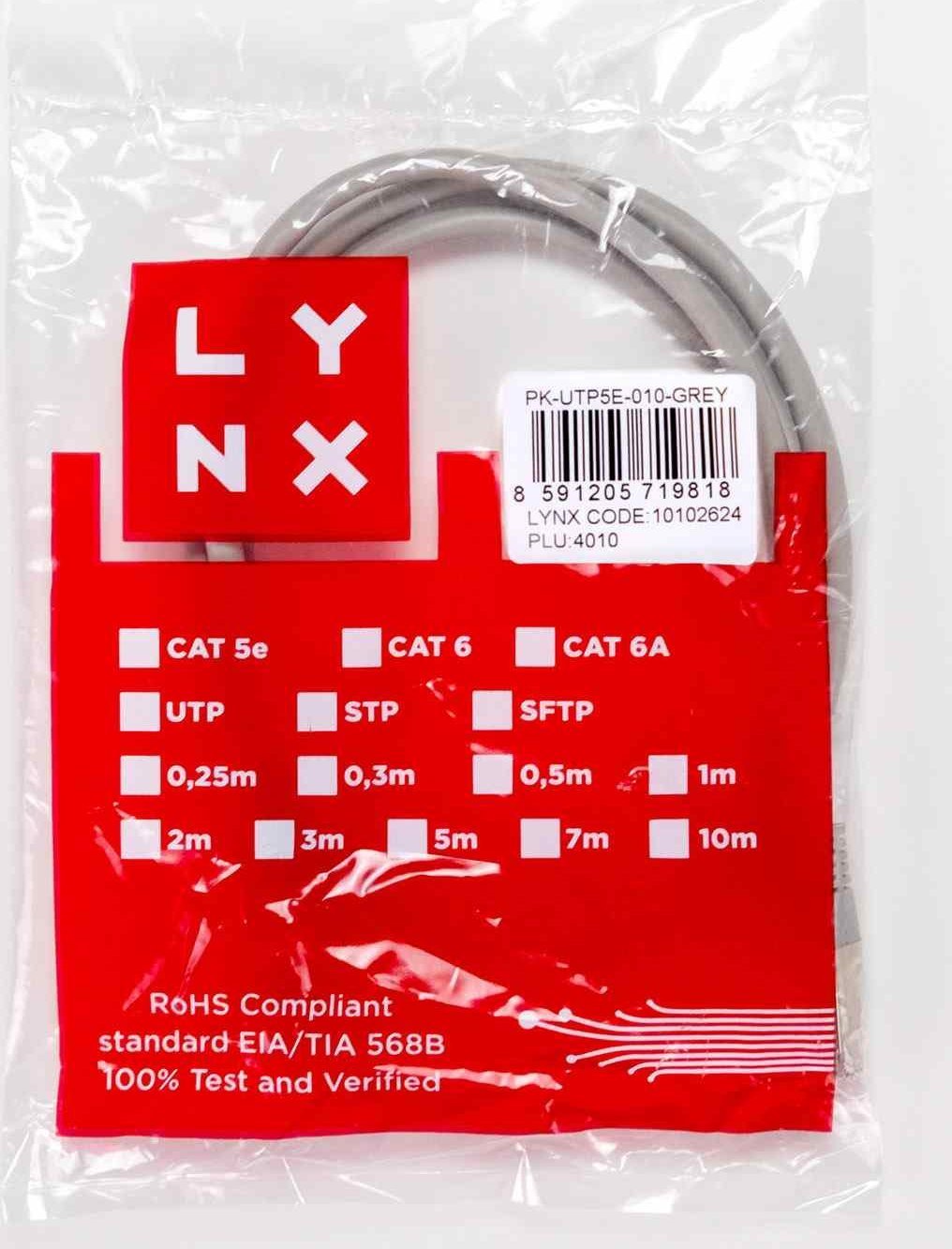 Lynx CS LYNX patch kabel Cat5E, UTP - 5m, šedý