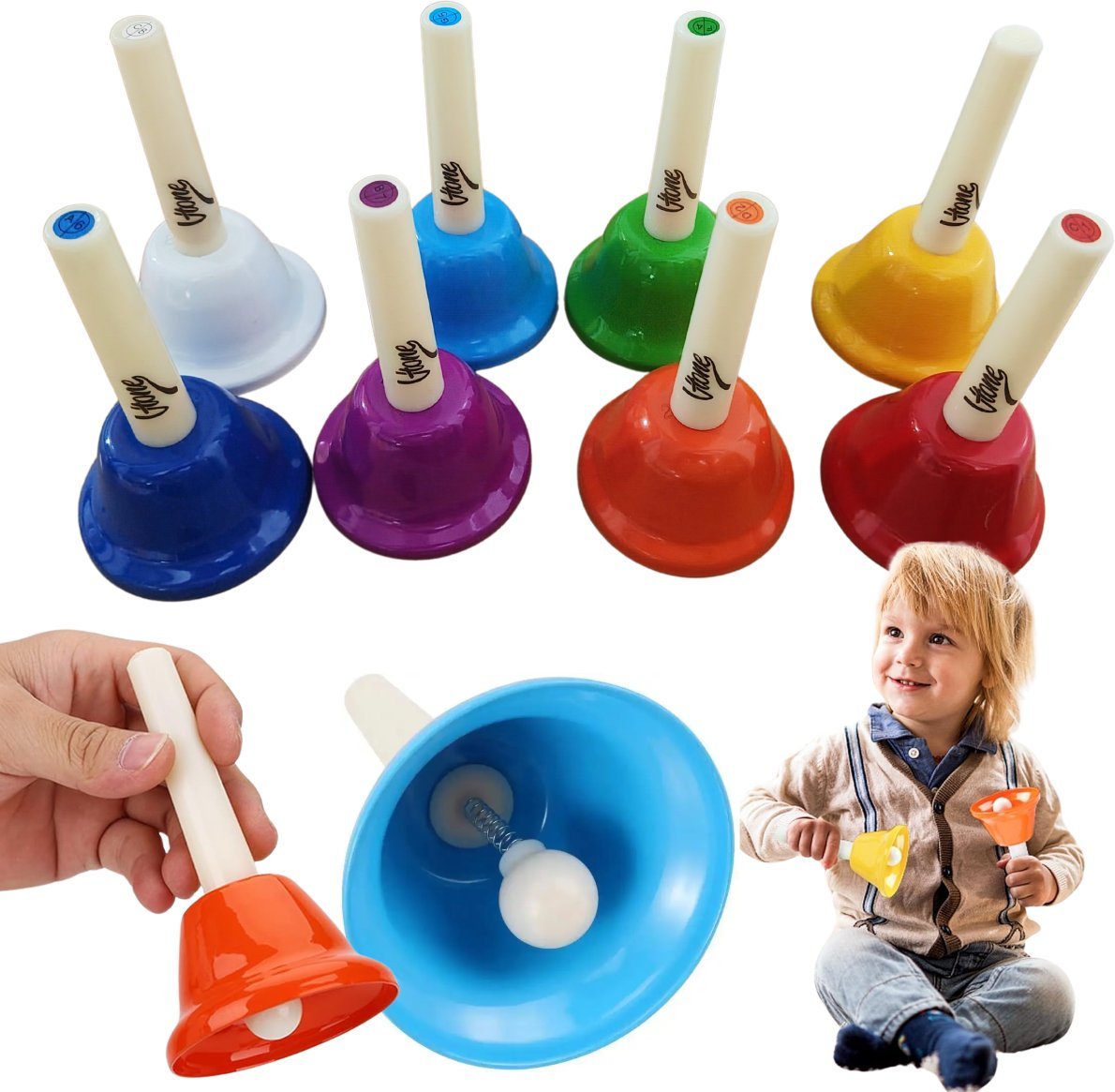 V-TONE RR8 dzwonki z rączką diatoniczne kolorowe r