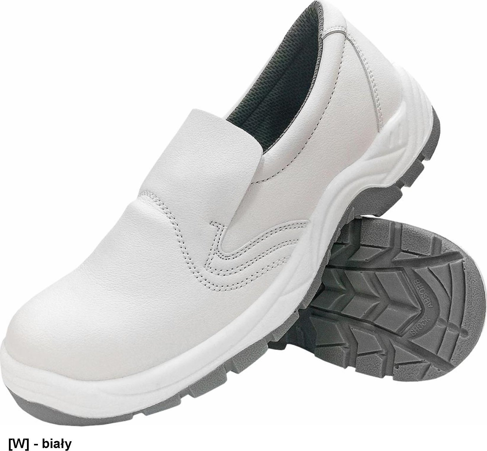 R.E.I.S. BRF (BRFODREIS) SB - obuwie białe ochronne typu mokasyn z mikrofibry z podnoskiem - biały 37