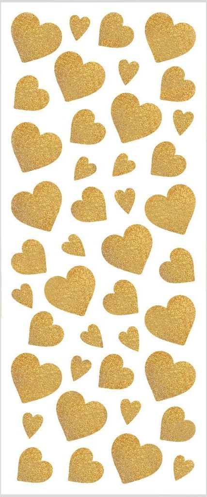 Creativ Company Naklejki brokatowe Złote Serca