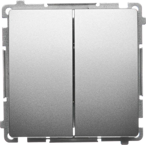 Kontakt-Simon Przycisk podwójny zwierny bez piktogramu 10AX 250V szybkozłącza satynowy metalizowany (BMP2.01/29)