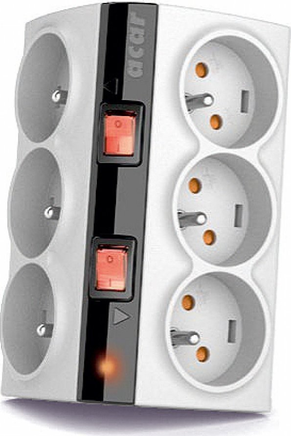 Listwa zasilająca Acar Smart przeciwprzepięciowa 6 gniazd 1.5 m szara (W0155)