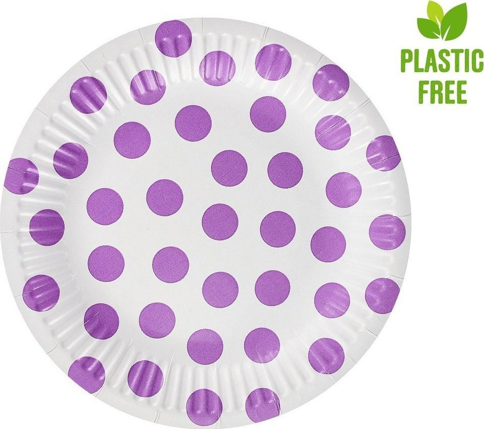 GoDan Talerzyki papierowe Groszki lawendowe 18cm 6szt.